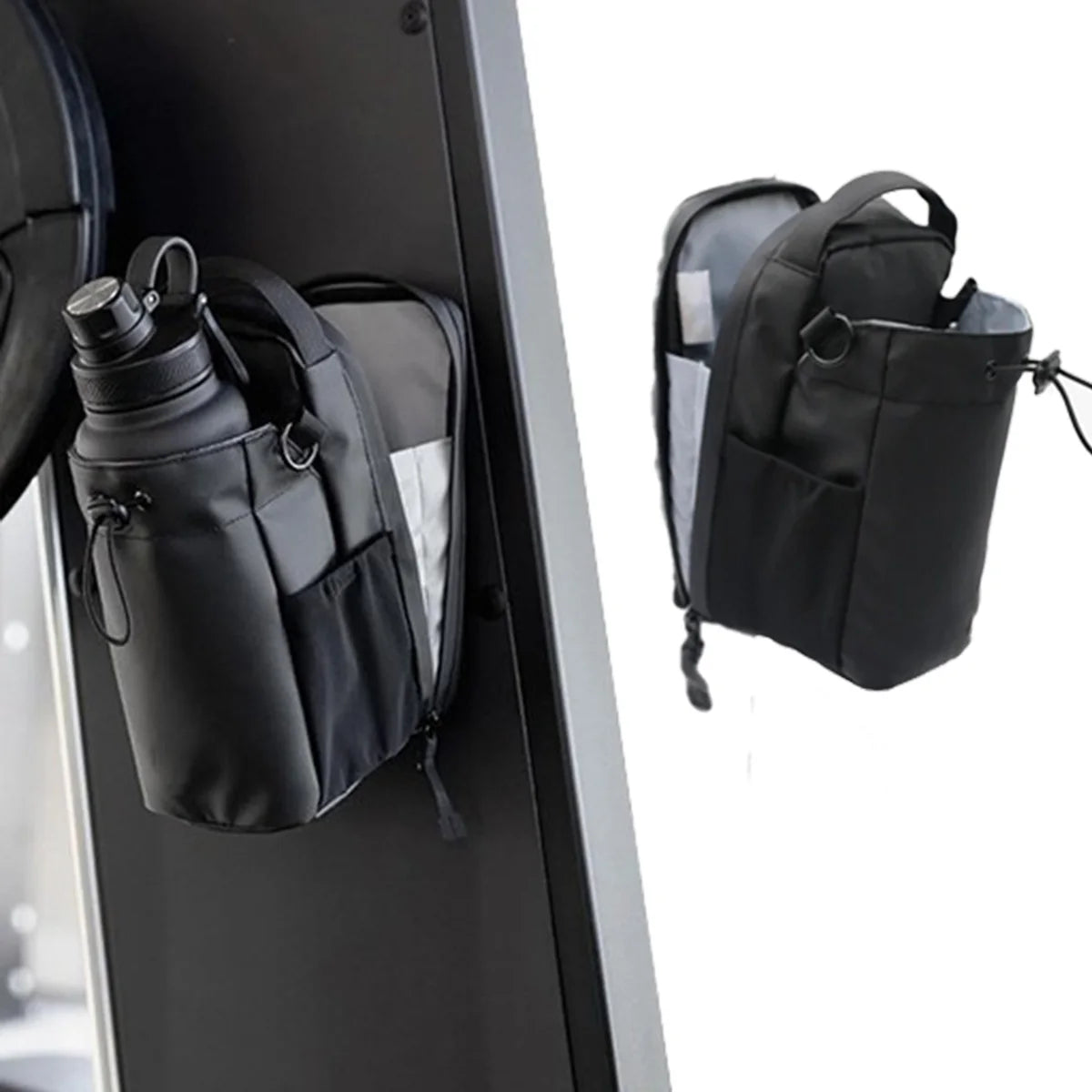 Magnetic Gym Bag Large Capacity Magnetic Carrier Bag with Phone Pocket Portable Gym Water Bottle Pouch Gym Accessories Organizer